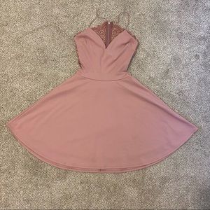 Dusty Rose Cutout Skater Dress